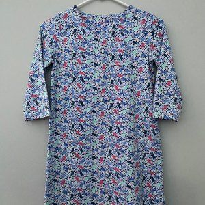 Vineyard Vines EUC Multi Colored Whales 3/4 Sleeve Dress